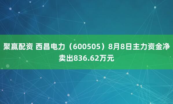 聚赢配资 西昌电力（600505）8月8日主力资金净卖出836.62万元