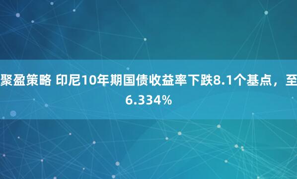 聚盈策略 印尼10年期国债收益率下跌8.1个基点，至6.334%